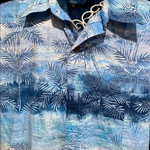 Pete Huntington blue tropical shirt size M